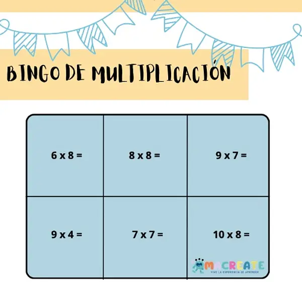 Bingo de multiplicación