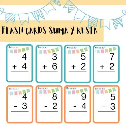 Flash Cards suma y resta  1