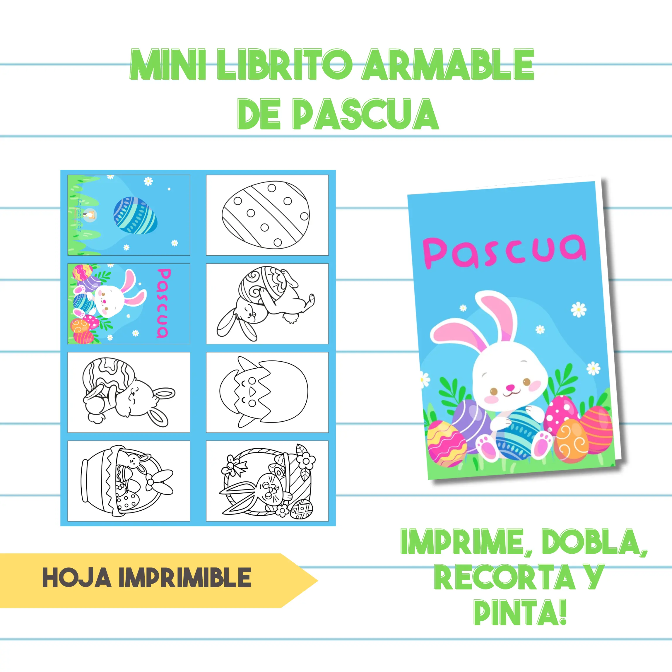 Mini Librito Para Colorear de Pascua | PDF Imprimible