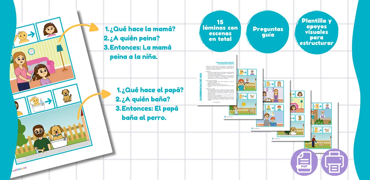 Láminas para elicitar oraciones con complemento indirecto Fonopocket (2).png