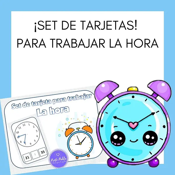 Set de tarjetas para trabajar la hora