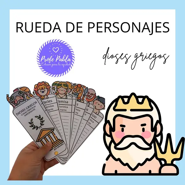 "Rueda de personajes" dioses griegos