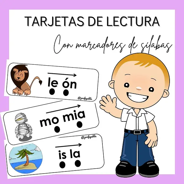 Tarjetas con marcadores de sílabas