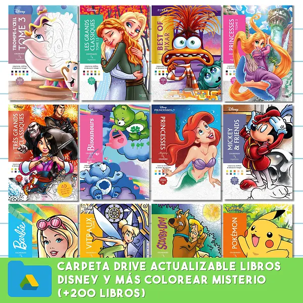 Carpeta Libros Disney Colorear Misterio Virales en PDF