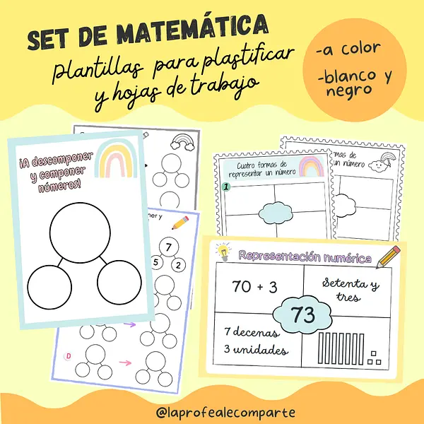 Set de plantillas matemáticas @laprofealecomparte