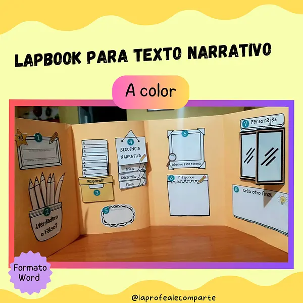 Lapbook para texto narrativo A COLOR