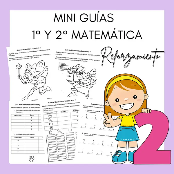 "Set de mini guías 1° y 2° básico Matemáticas"