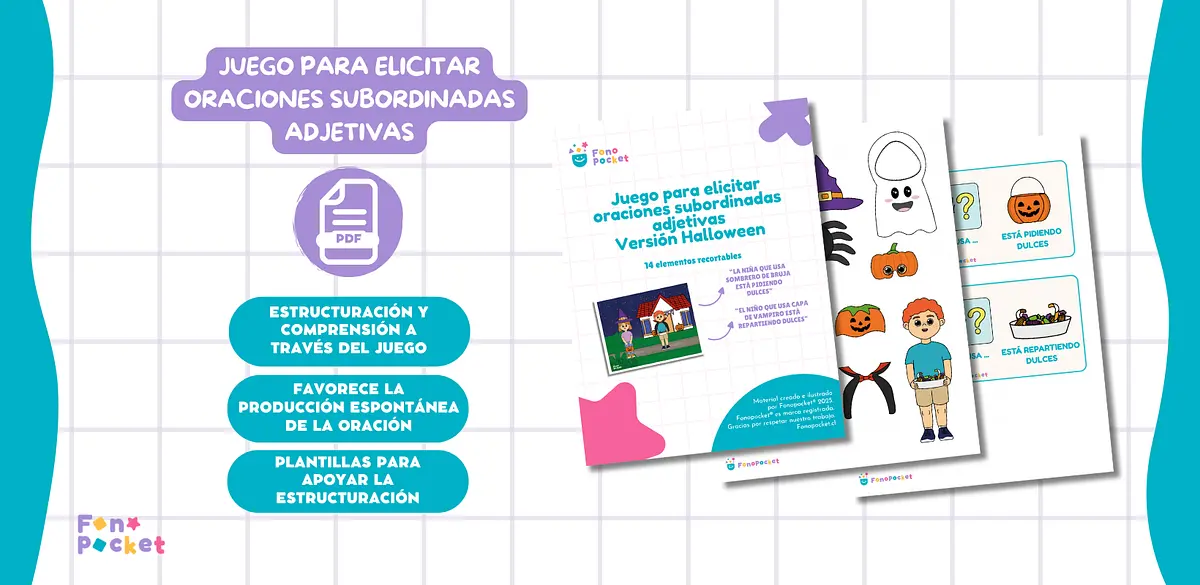 juego imprimible para trabajar oraciones subordinadas adjetivas fonopocket.png