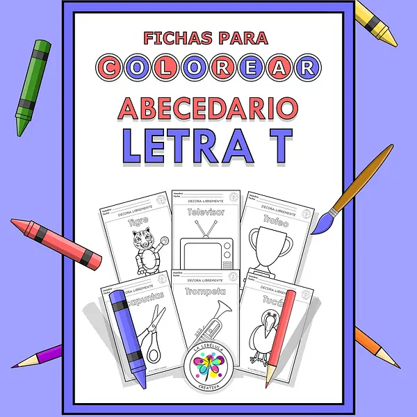 Spanish Worksheets Coloring Letter T Objects Colorear Letra T Objetos NO PREP