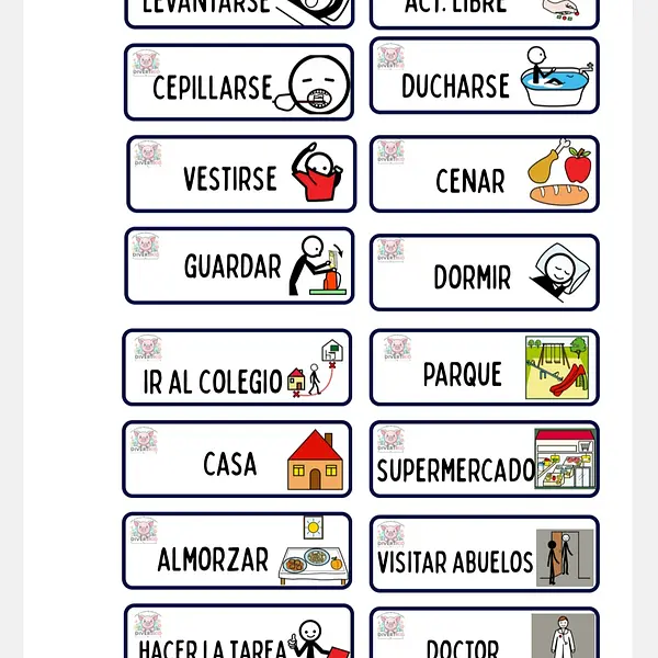 Cronograma Rutina Casa Pictograma