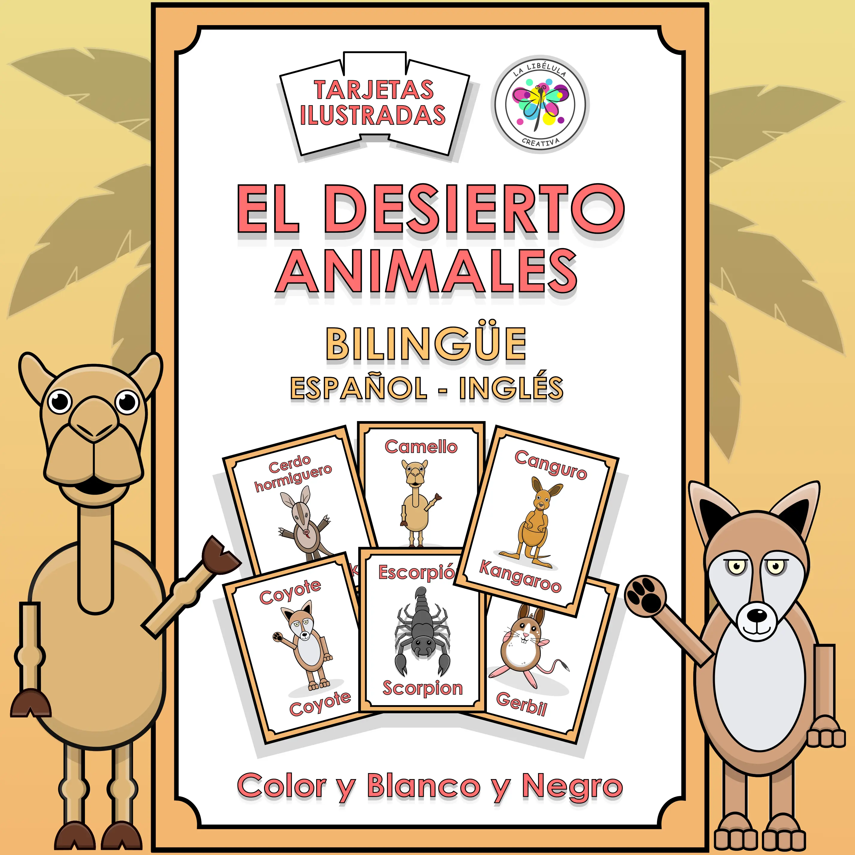 Flash Cards Bilingual Desert Tarjetas Bilingüe Desierto Animals Animales