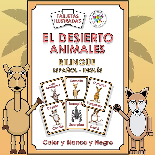 Flash Cards Bilingual Desert Tarjetas Bilingüe Desierto Animals Animales