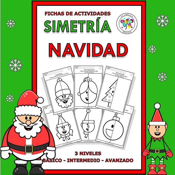 Spanish Worksheets Symmetry Christmas Activities Simetria Actividades Navidad