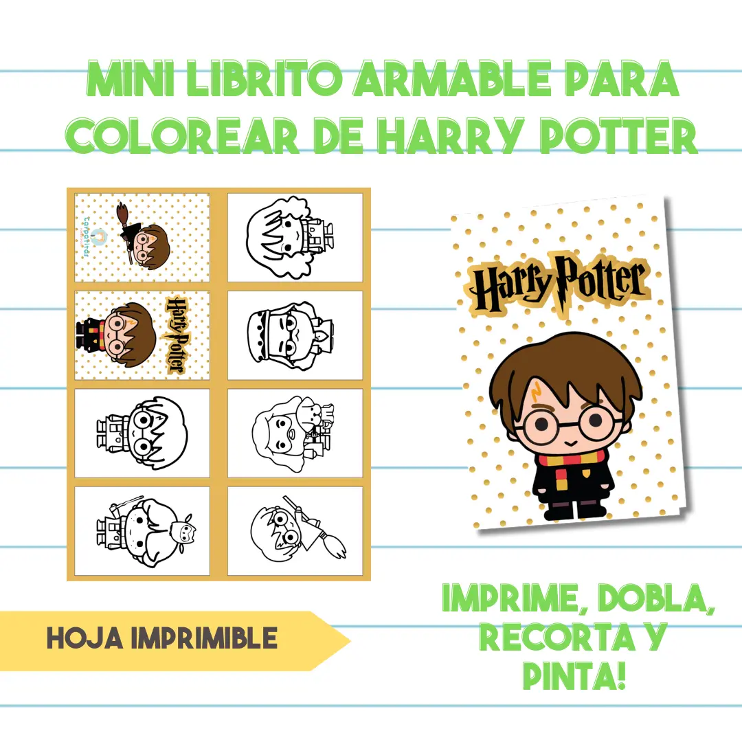 Mini Librito Para Colorear de Harry Potter| PDF Imprimible