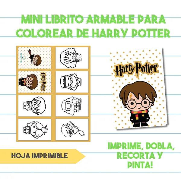Mini Librito Para Colorear de Harry Potter| PDF Imprimible
