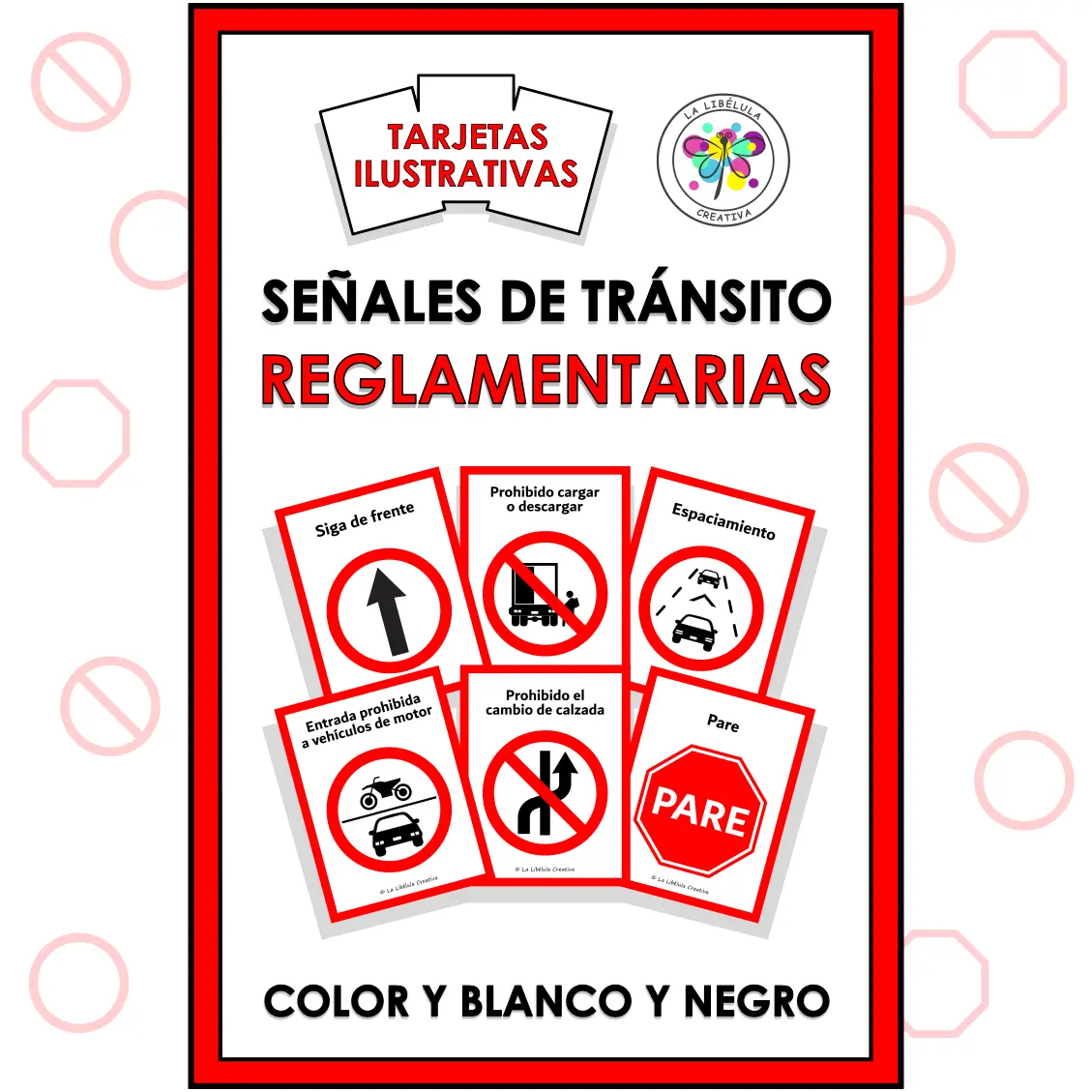 Spanish Flash Cards Mandatory Road Traffic Signs Tarjetas Señales Tránsito Obligatorias