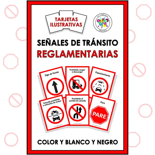 Spanish Flash Cards Mandatory Road Traffic Signs Tarjetas Señales Tránsito Obligatorias