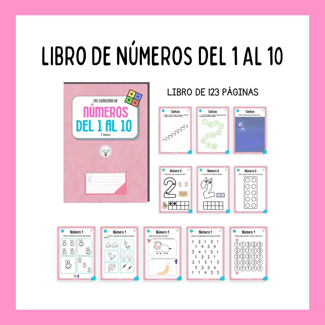 Cuadernillo de números del 1 al 10