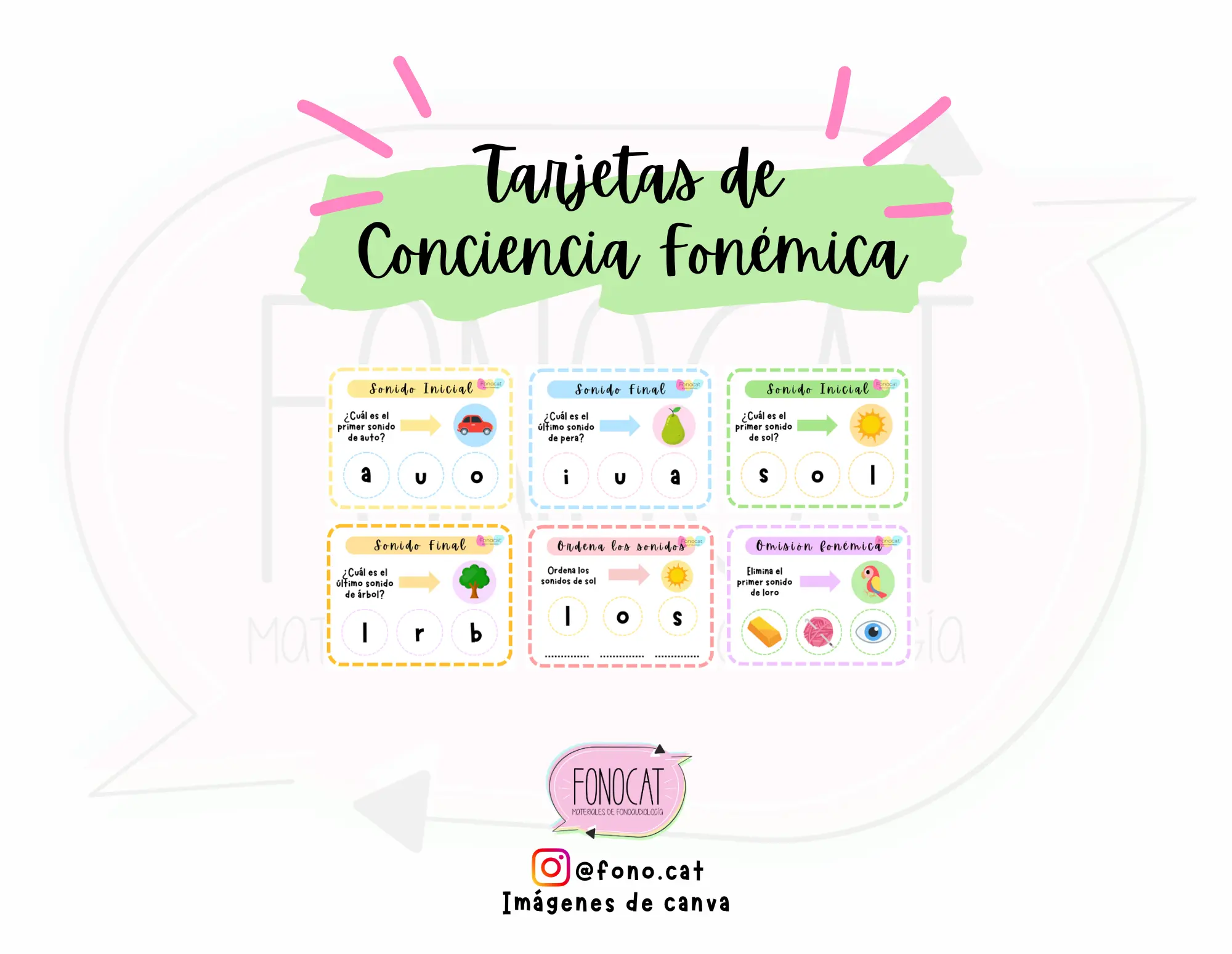 Tarjetas de Conciencia Fonémica