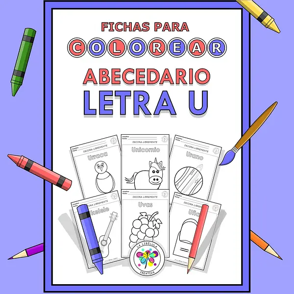 Spanish Worksheets Coloring Letter U Objects Colorear Letra U Objetos NO PREP