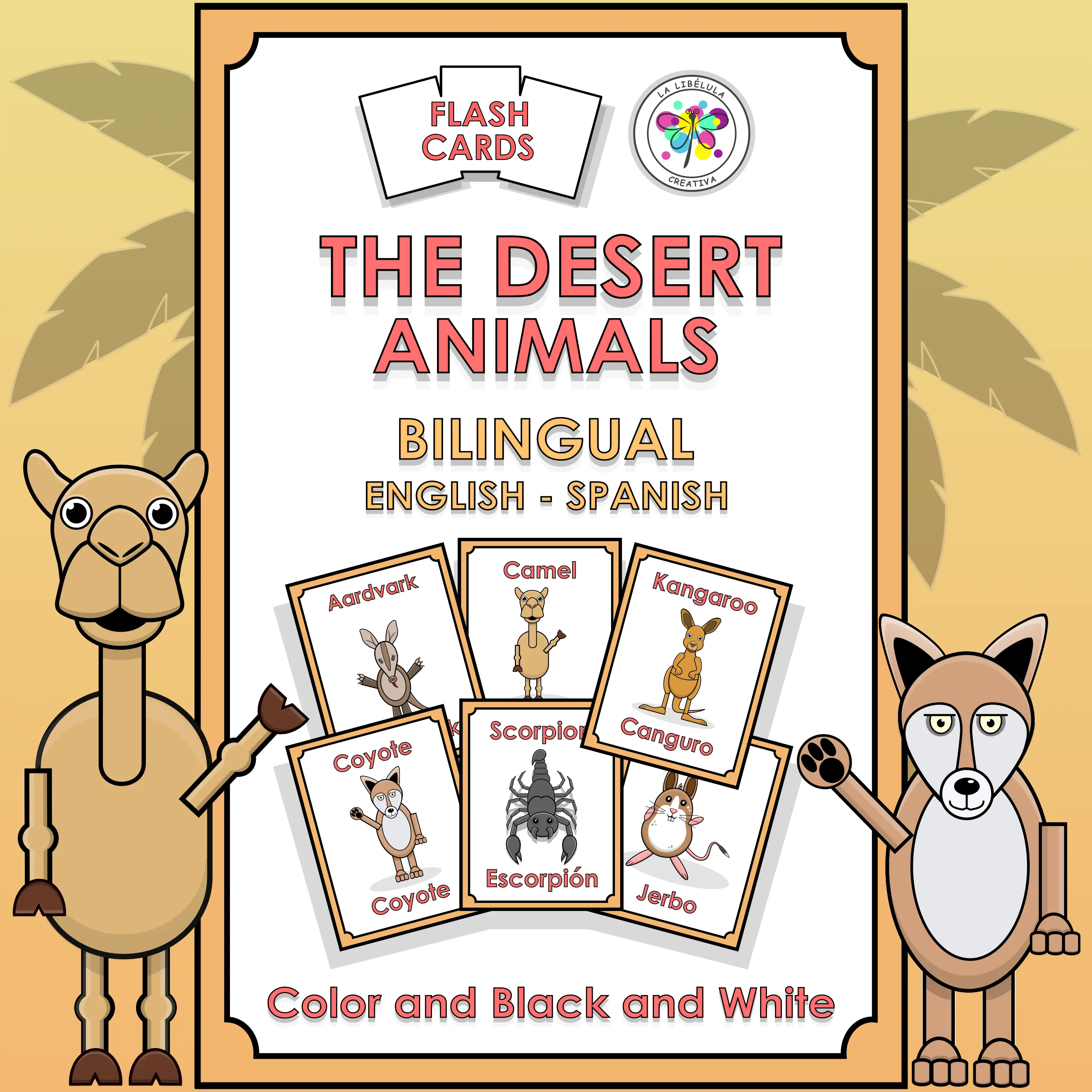 Flash Cards Bilingual Desert Animals Tarjetas Bilingüe Desierto Animales