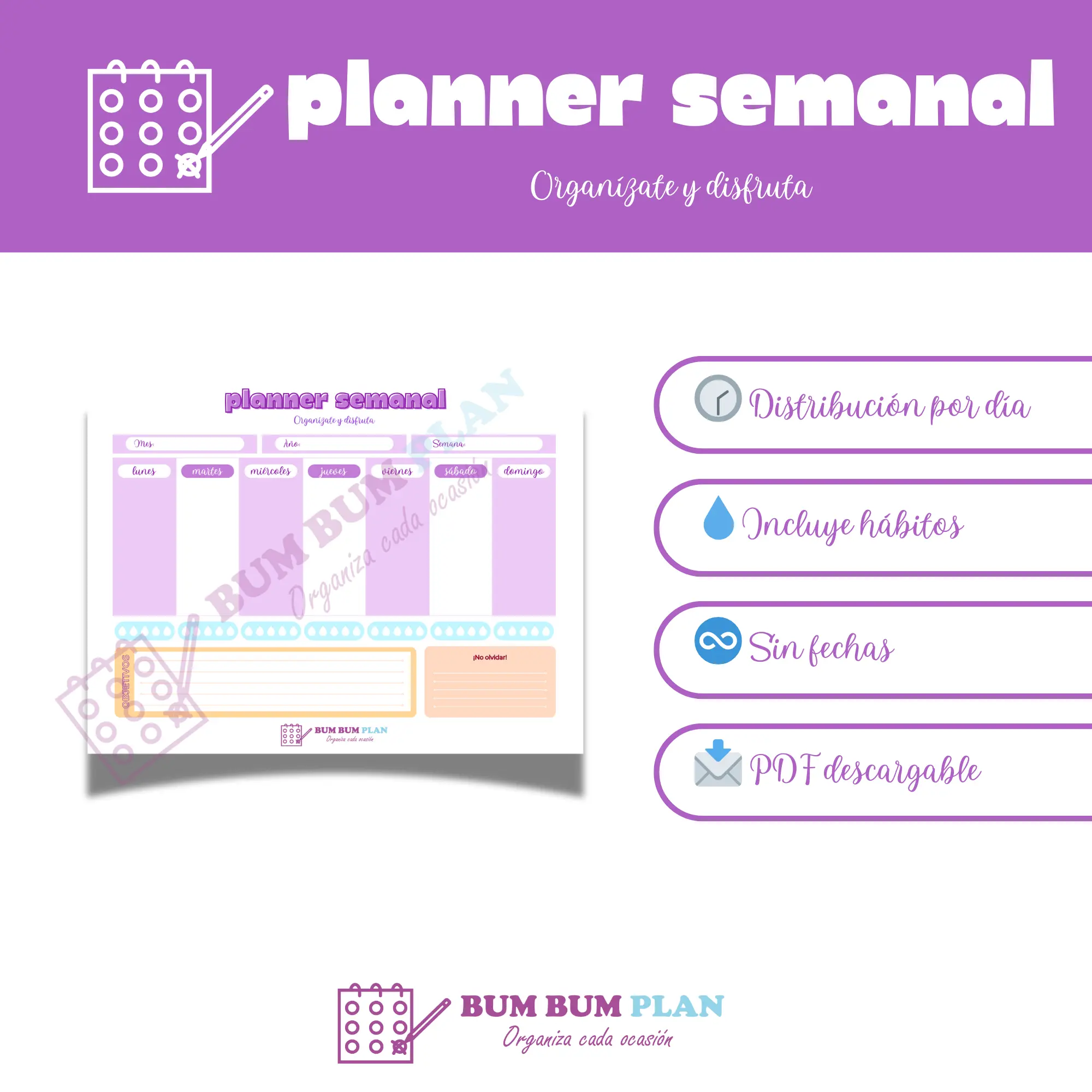 Planner semanal: organízate y disfruta