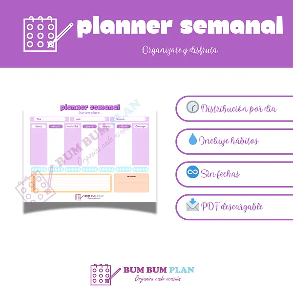 Planner semanal: organízate y disfruta