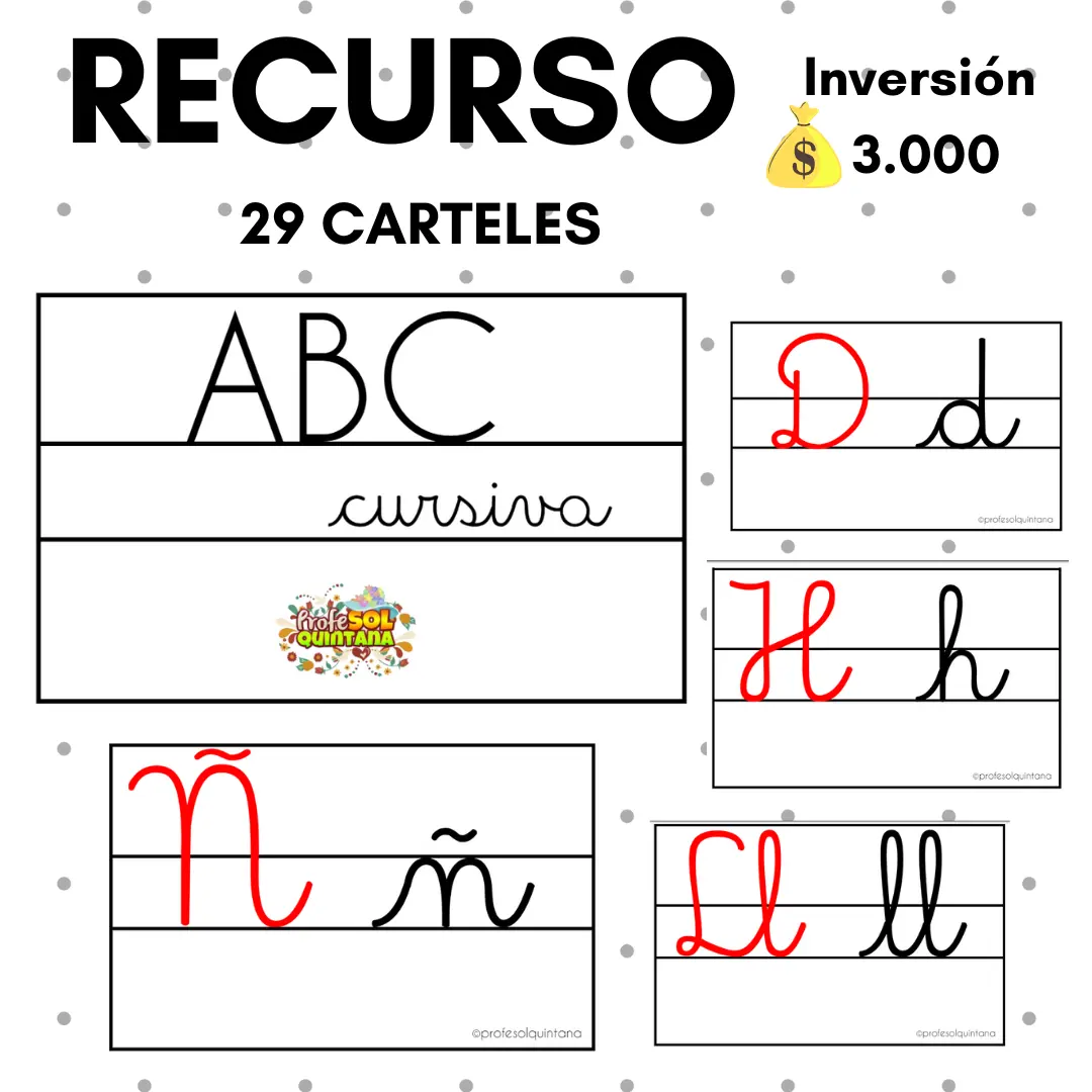 CARTELES ABC EN CURSIVA (sin color)