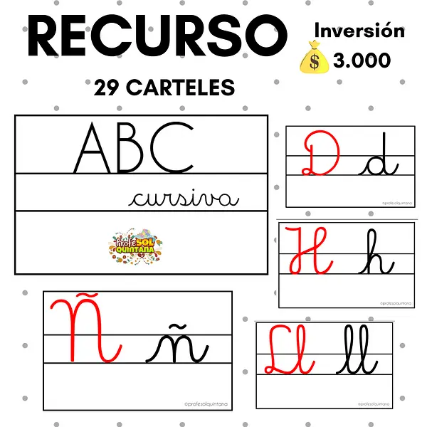 CARTELES ABC EN CURSIVA (sin color)