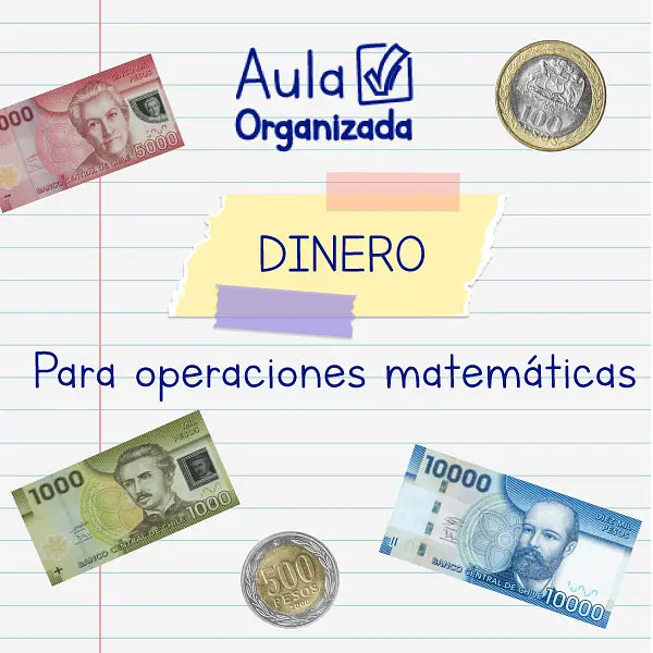 Monedas handmade para enseñar operaciones básicas de matemáticas