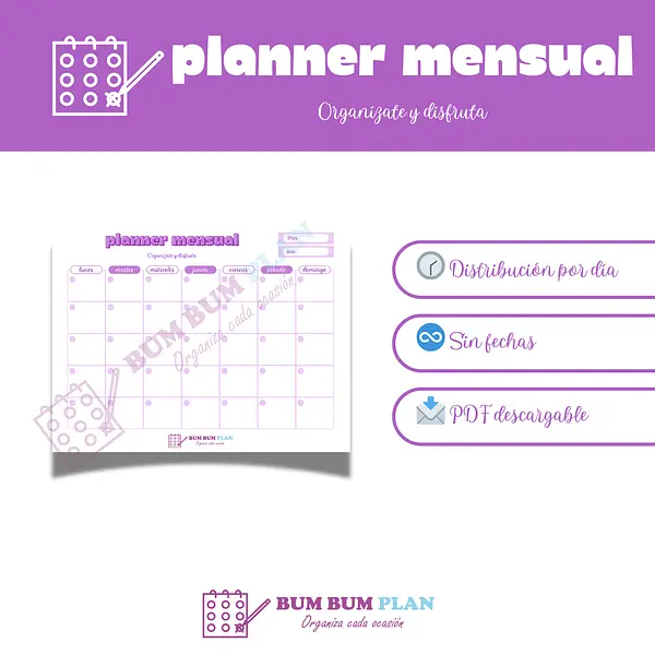 Planner mensual: organízate y disfruta