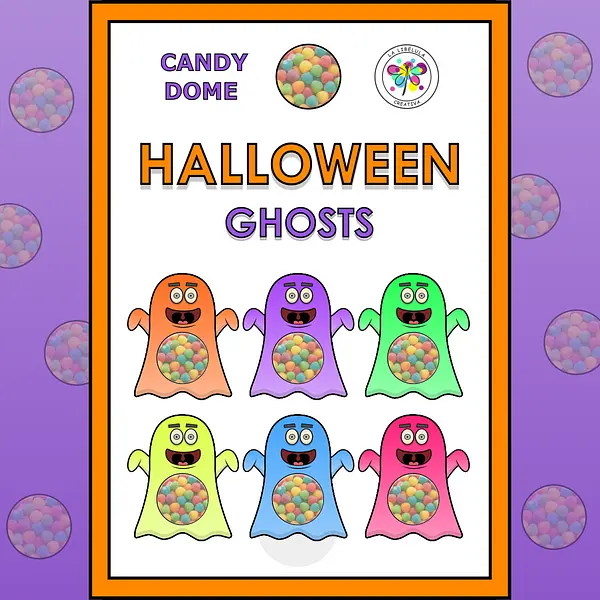 Candy Dome Ghost Halloween Cut Color Glue Craft