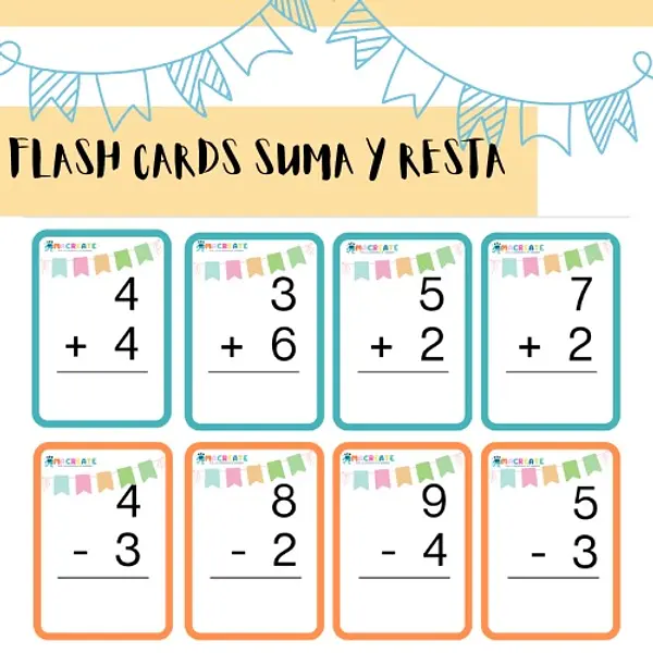 Flash Cards suma y resta  1