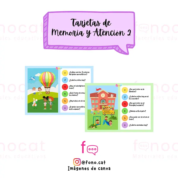 Tarjetas de Memoria y Atención (2)