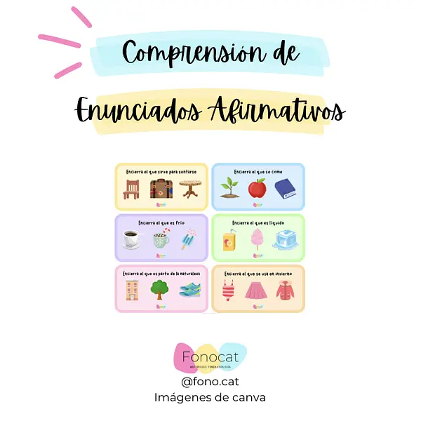 Comprensión de Enunciados (afirmativos y negativos)