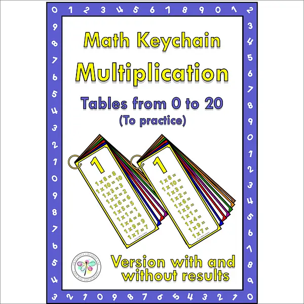 Keychain Multiplication Tables Cards Facts Learning Numbers Practice