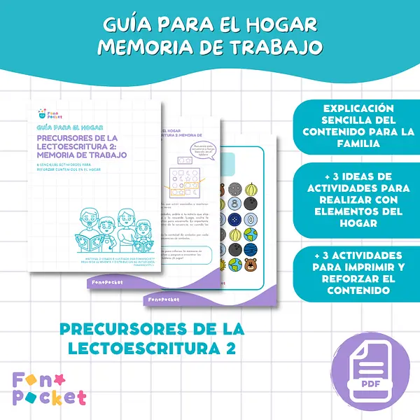 Guía para el hogar precursores de la lectoescritura 2: Memoria de trabajo