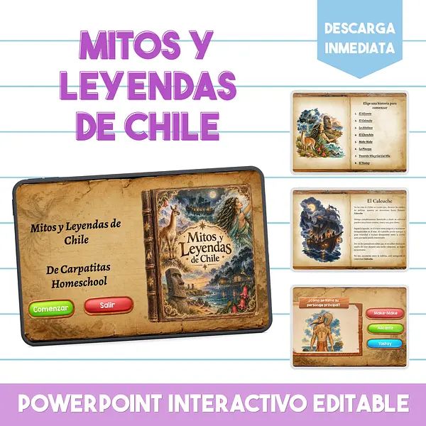 PPT Interactivo Mitos y Leyendas de Chile | Editable
