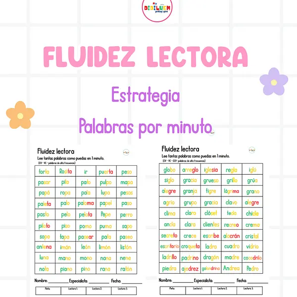 Palabras por minuto fluidez lectora