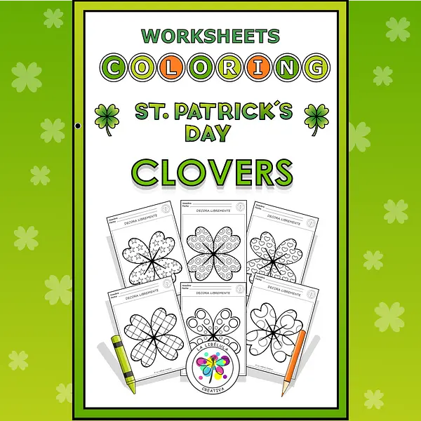 Coloring Worksheets St Patrick's Day Clover March Lucky Craft Decorate Shamrocks