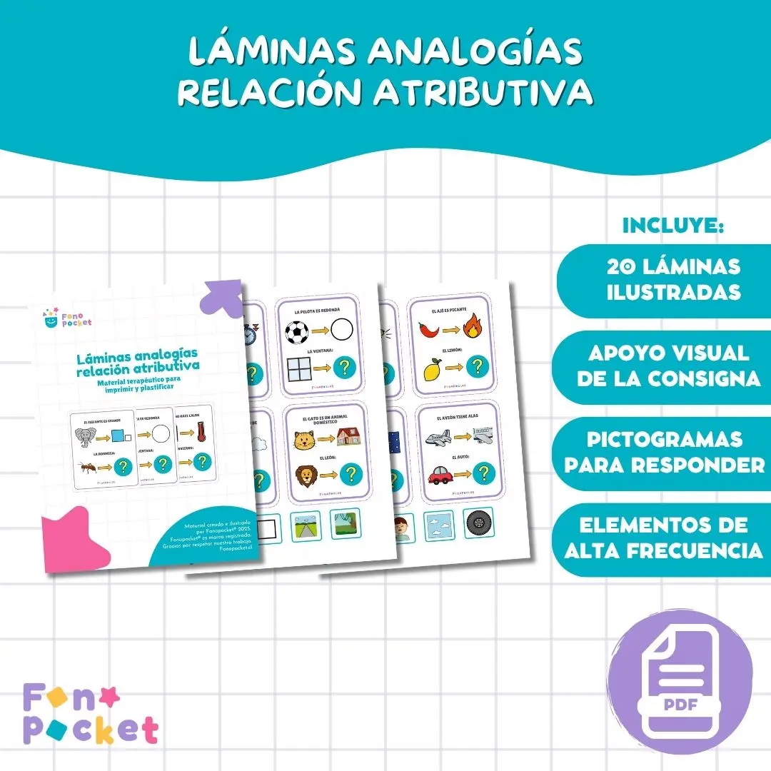 Láminas analogías relación atributiva