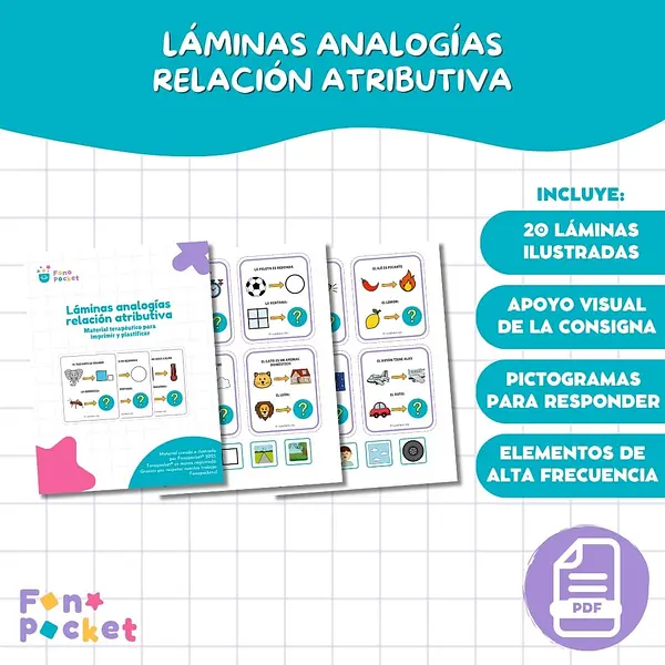 Láminas analogías relación atributiva