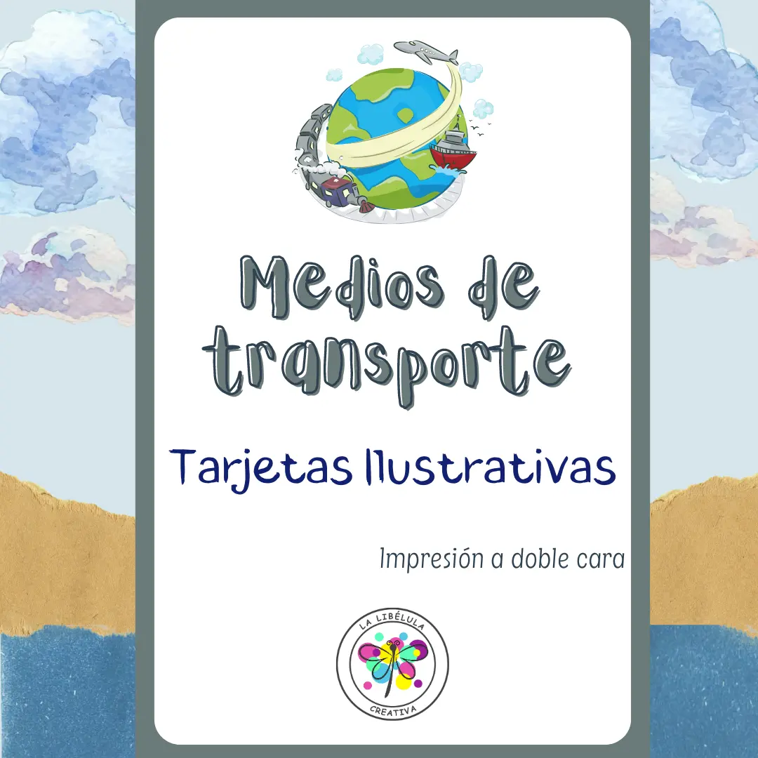 Spanish Flash Cards Means Transport Tarjetas Medios Transporte Color Vocabulario NO PREP 1