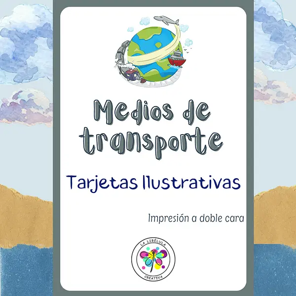 Spanish Flash Cards Means Transport Tarjetas Medios Transporte Color Vocabulario NO PREP 1