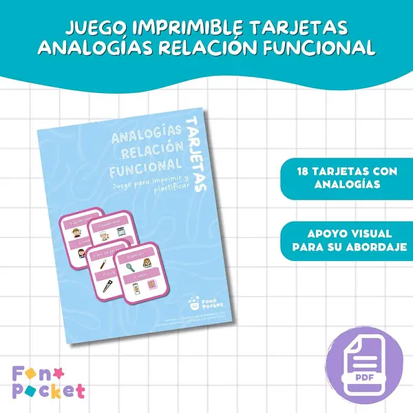 Tarjetas analogías relación funcional