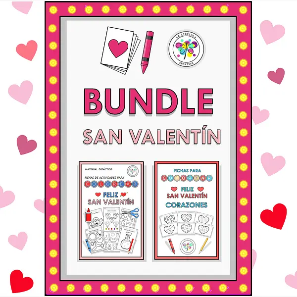 Bundle Spanish Activities Coloring Valentine's Hearts Colorear San Valentín