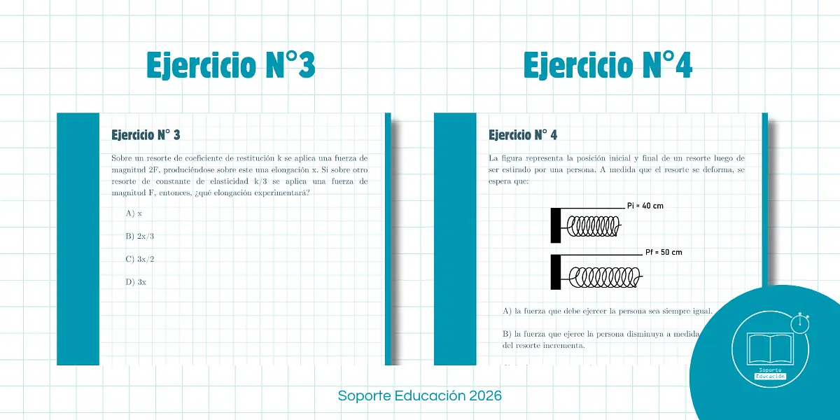 ejercicio resuelto mecánica LEY DE HOOKE preparación paes admisión universitaria soporte educación (3).png