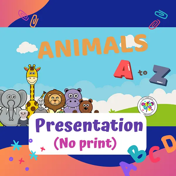 Alphabet ABC Animals A to Z PPT Presentation No Print