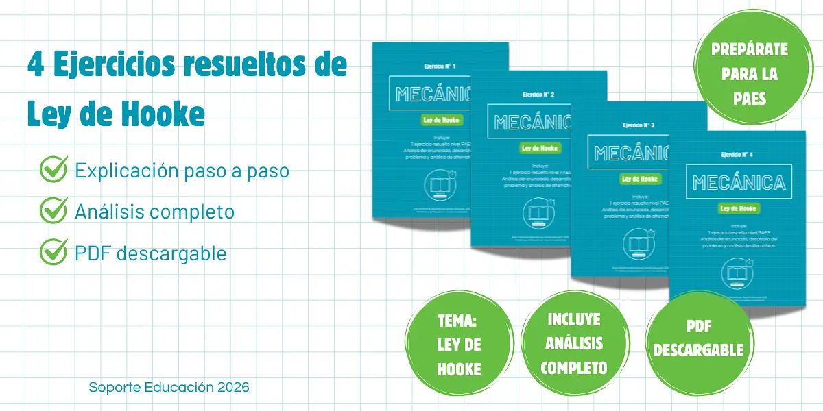 ejercicio resuelto mecánica LEY DE HOOKE preparación paes admisión universitaria soporte educación.png