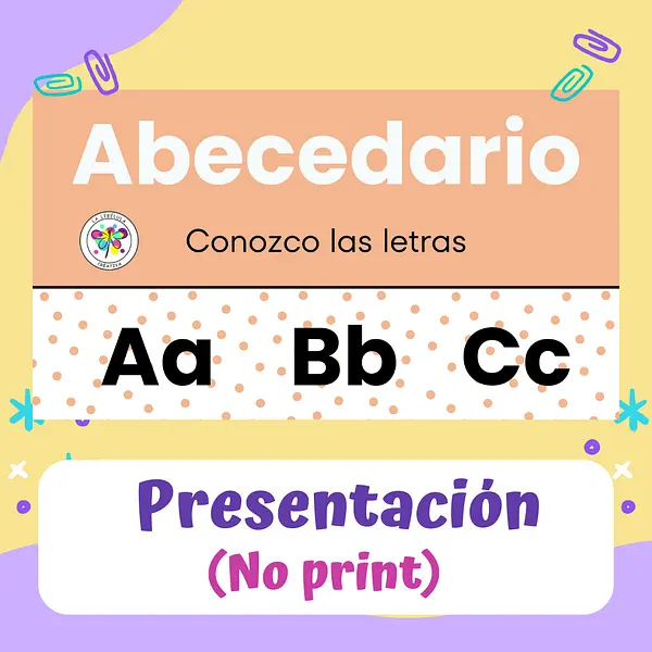 Spanish Alphabet ABC Letters PowerPoint Abecedario Letras Presentacion No Print